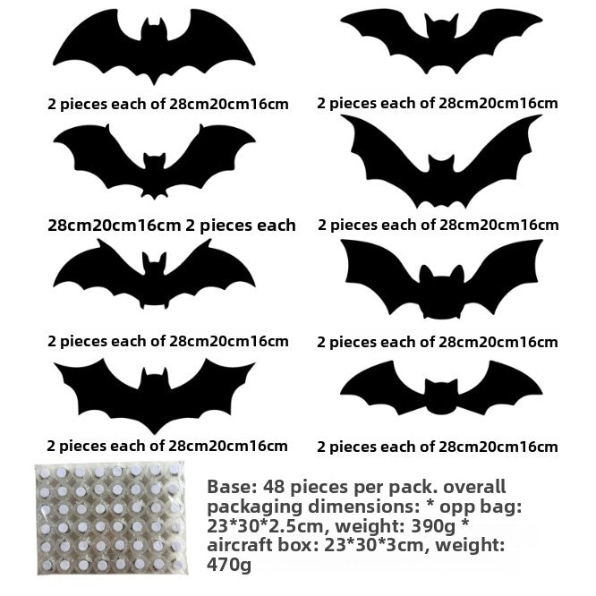 Halloween 3D LED Bat and Spider Wall Decorations