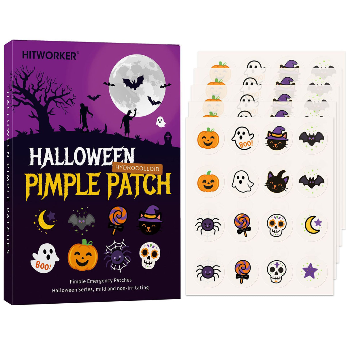 Halloween Makeup Pimple Stickers