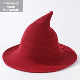 Halloween Knitted Witch Hat - Foldable Pointed Costume Hat