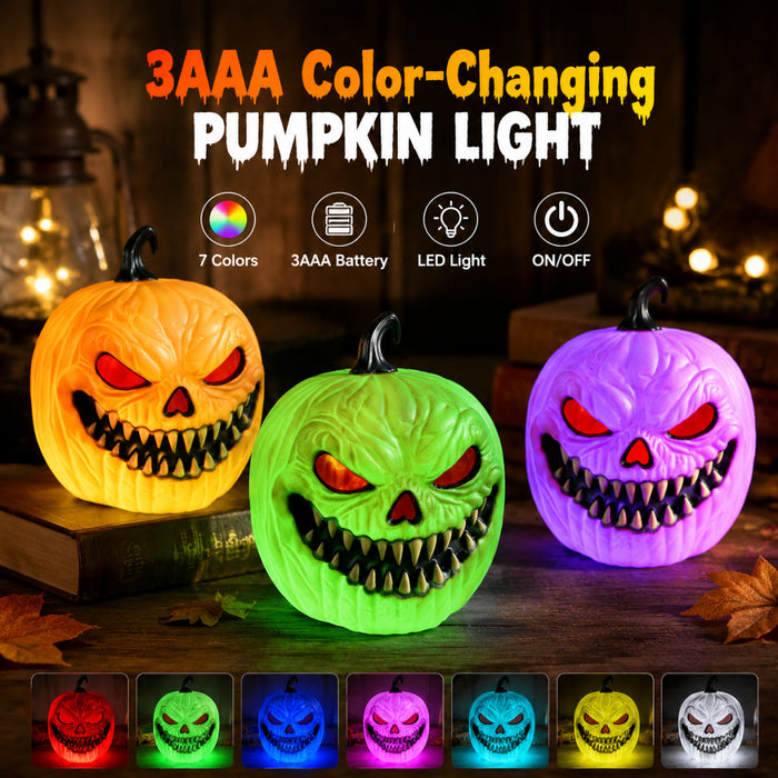 Halloween Sound-Activated Glowing Pumpkin Lantern - Plastic