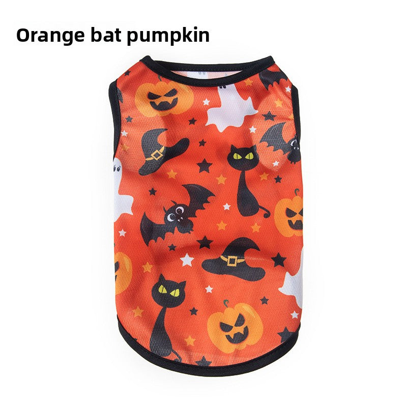 Halloween Pet Vest Pumpkin Print - Polyester