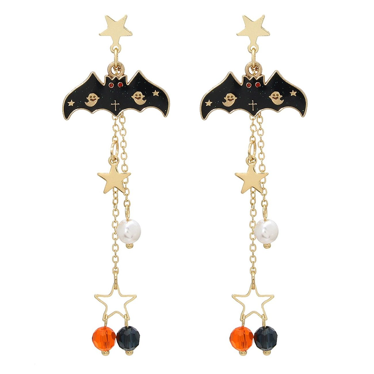 Gothic Halloween Pumpkin Ghost Earrings