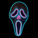 LED Glow Horror Scream Mask for Halloween - Plastic