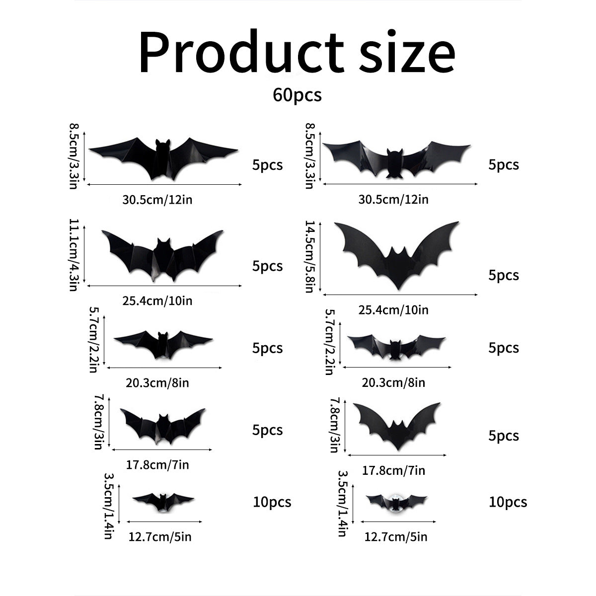 Halloween Flashing LED Bat Wall Stickers - PVC