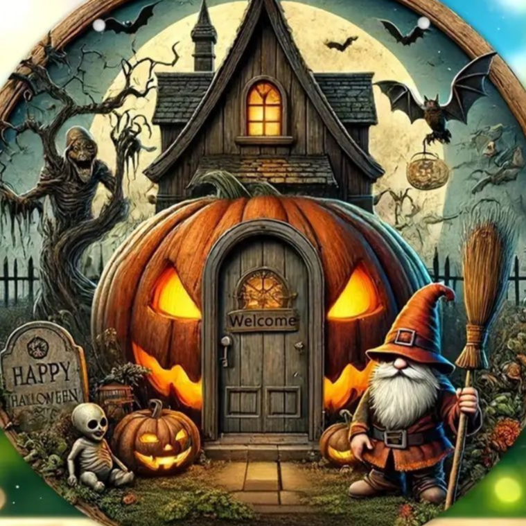 Halloween Boxwood Wall and Door Sign