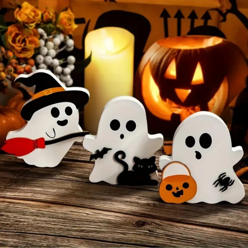 Halloween Three Ghosts Tabletop Ornament - PVC