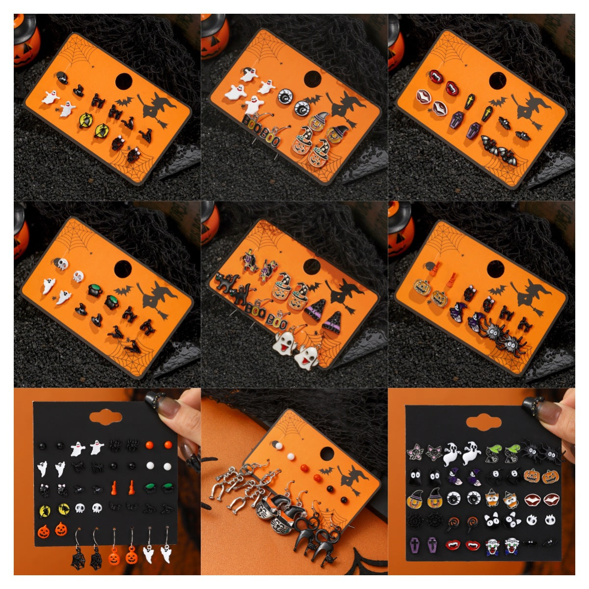 Cartoon Halloween Earrings Set
