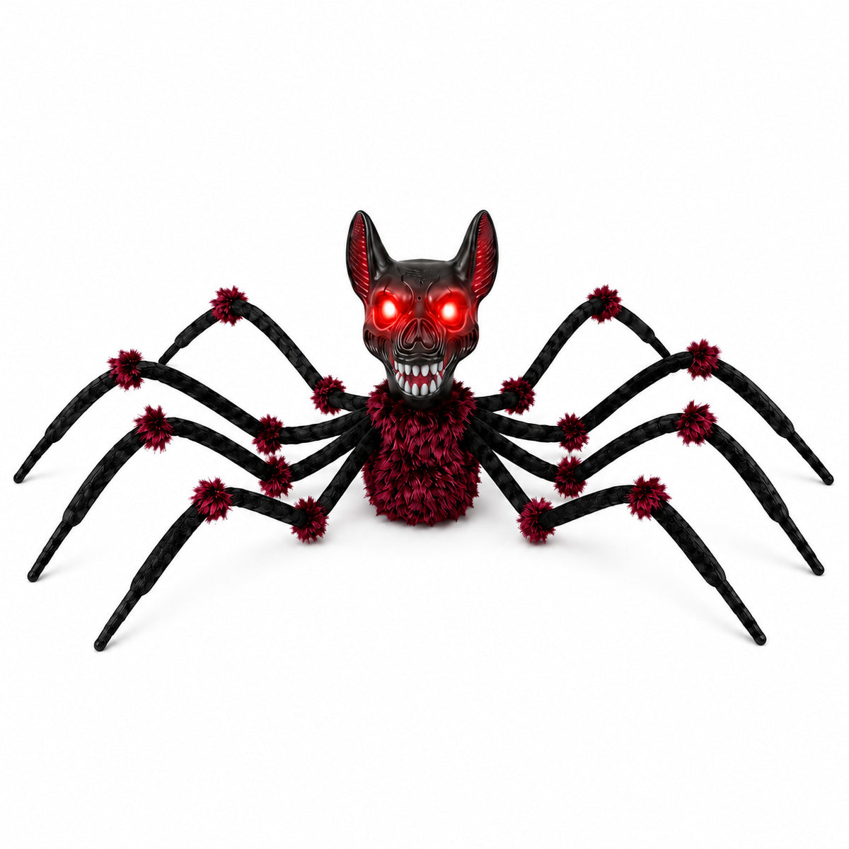 Animated Halloween Spider Head Prop with Sound and Light Effects