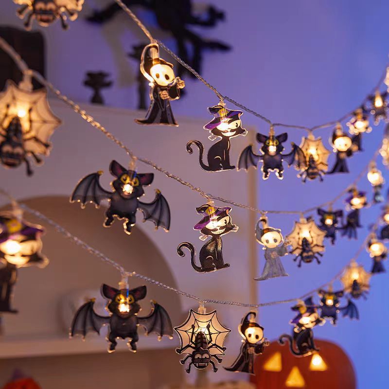 Halloween LED String Lights - Pumpkin, Ghost and Spider Designs