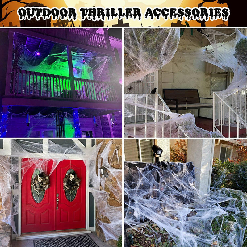 Halloween Light-Up Spider Web Decoration