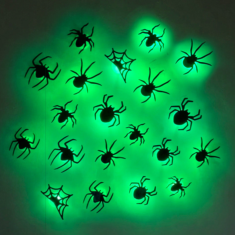 Halloween 3D Spider and Bat LED Wall Stickers - PVC