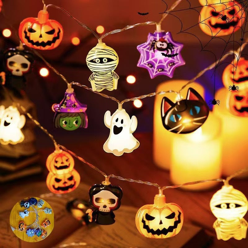 Halloween LED String Lights - Ghost, Spider and Pumpkin Designs