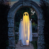 LED Illuminated Hanging Ghost Decor for Outdoor Halloween - Fabric