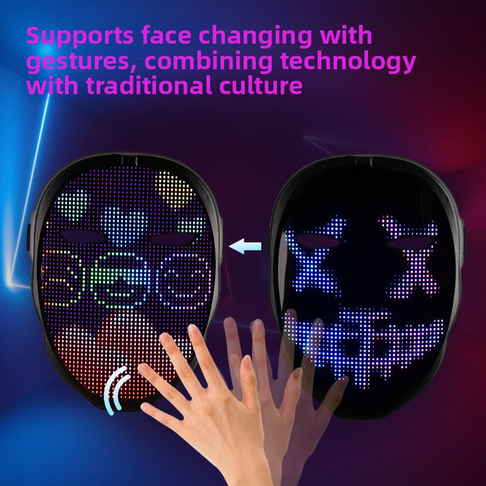 Halloween App-Controlled LED Mask - Rechargeable