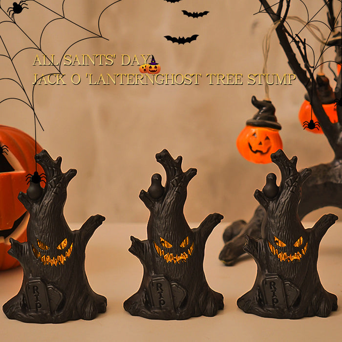 Halloween Ghost Tree Stump Night Light - Plastic