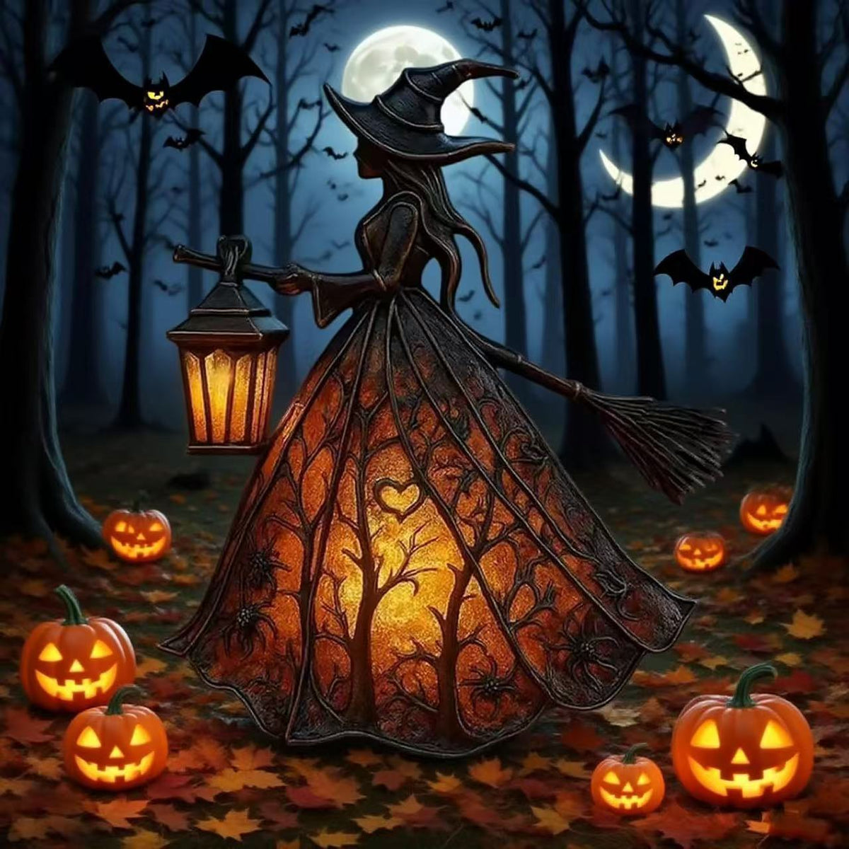Halloween Gothic Witch Lights - Resin