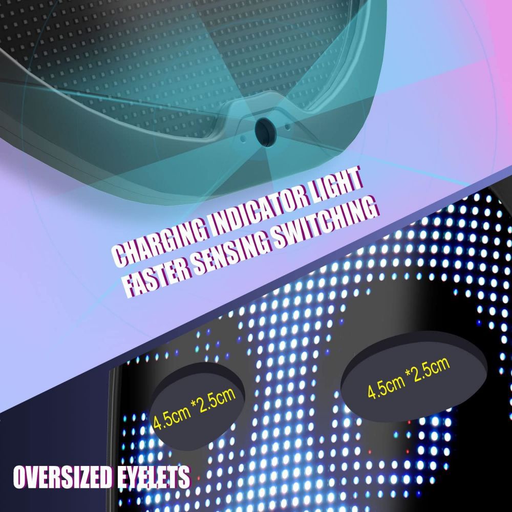 Halloween Bluetooth Gesture-Controlled LED Mask - Plastic