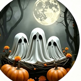 Halloween Boxwood Hanging Door Sign