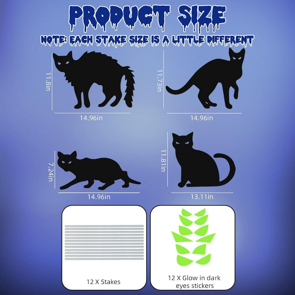 Halloween Black Cat Yard Sign - PVC