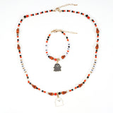 Handmade Halloween Ghost Pumpkin Pendant Necklace