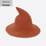 Halloween Knitted Witch Hat - Foldable Pointed Costume Hat