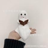 Halloween Reading Ghost Resin Statue