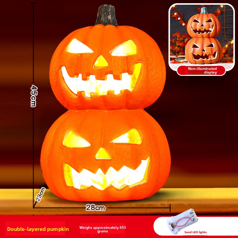 Halloween Light-Up Pumpkin Lantern - Plastic