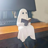 Halloween Ghost Reading Statue - Resin
