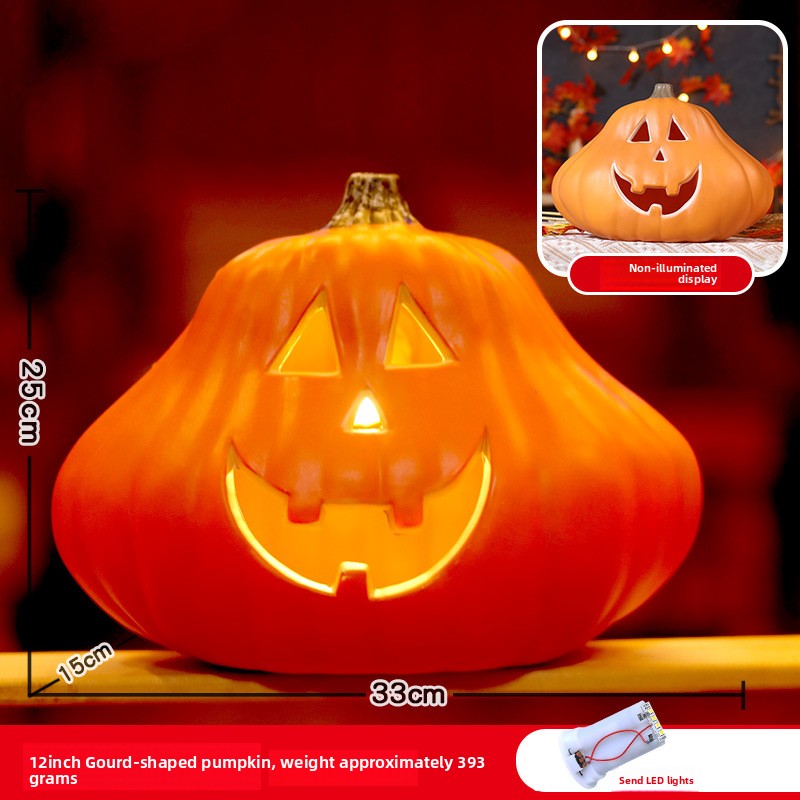 Halloween Light-Up Pumpkin Lantern - Plastic