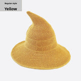 Halloween Knitted Witch Hat - Foldable Pointed Costume Hat