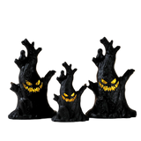 Halloween Pumpkin and Ghost Tree Stump Light - Plastic