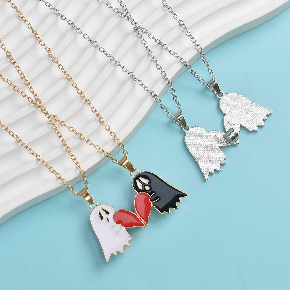 Halloween Cartoon Enamel Magnetic Necklace