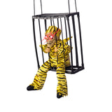 Halloween Hanging Cage Ghost with Lights and Sound - Plastic