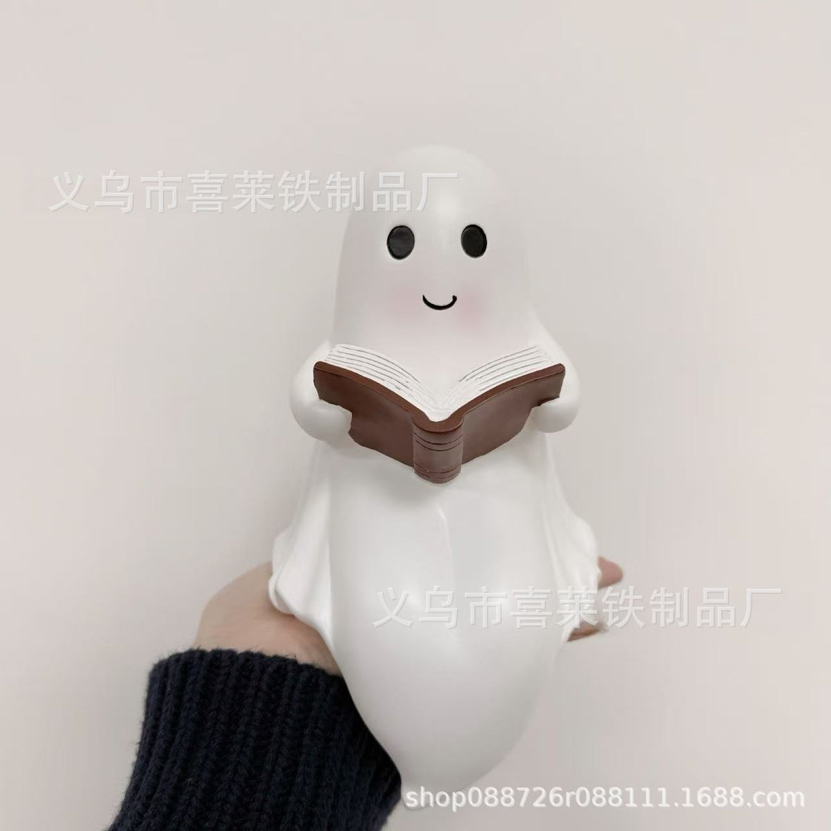 Halloween Reading Ghost Resin Statue