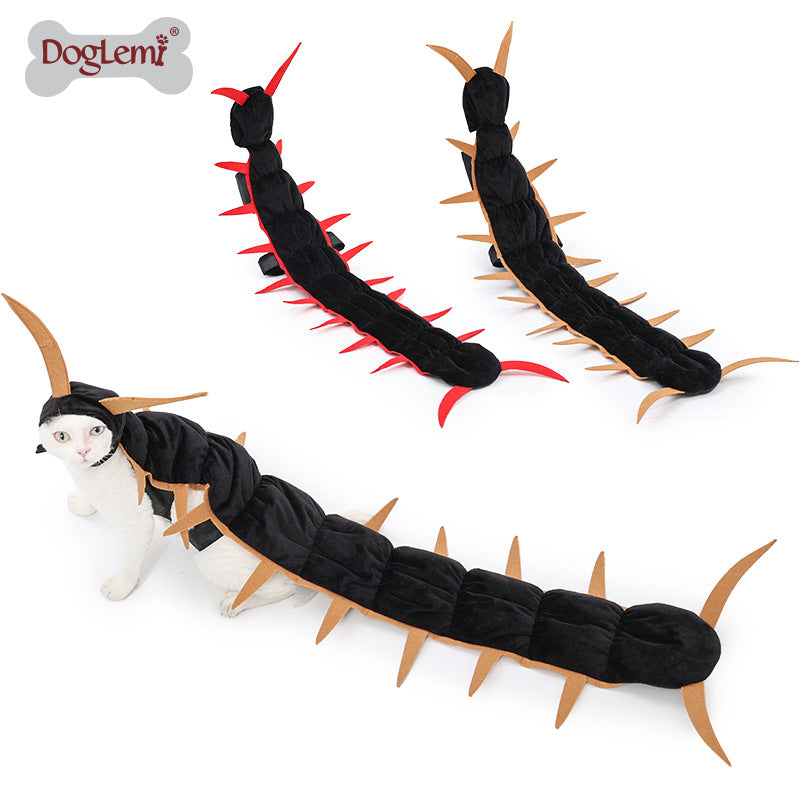 Halloween Pet Costume - Black and Red or Black and Gold - Polyester