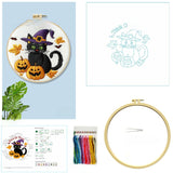 Halloween Cross Stitch Embroidery Kit with Hoop