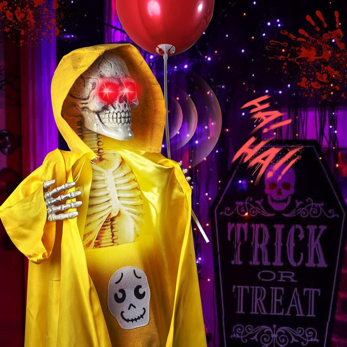Animated Halloween Skull Decoration with Light and Sound