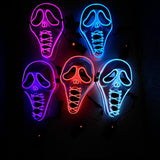 LED Glow Horror Scream Mask for Halloween - Plastic