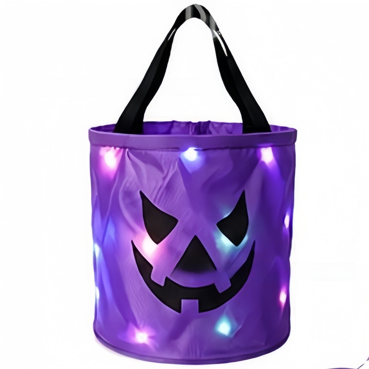 Halloween LED Pumpkin Candy Bucket - Metal