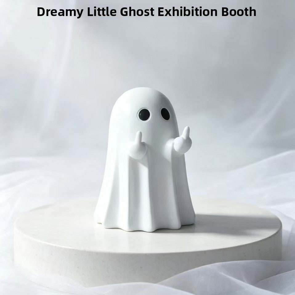 Cartoon Ghost Figurine Halloween Christmas Decor - Resin