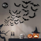 Halloween 3D Bat and Spider Wall Stickers - PVC