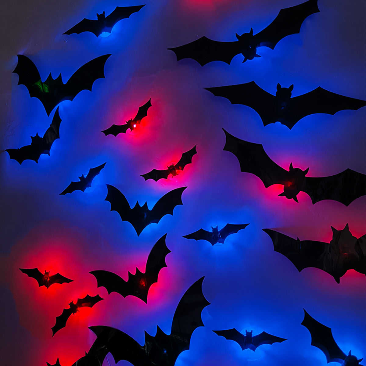 Halloween Flashing LED Bat Wall Stickers - PVC