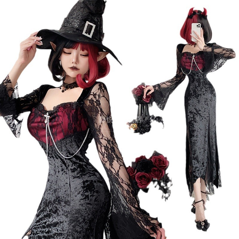 Halloween Gothic Black Costume Dress