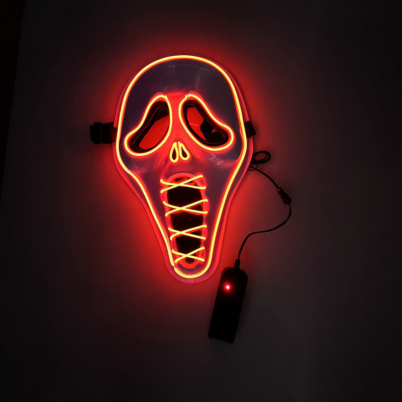 LED Glow Horror Scream Mask for Halloween - Plastic