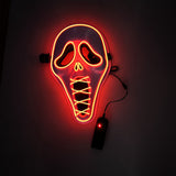 LED Glow Horror Scream Mask for Halloween - Plastic
