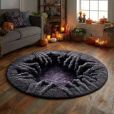 Halloween and Christmas Round Rug