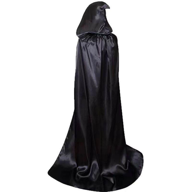 Adult Grim Reaper Hooded Cape - Halloween Costume - Satin