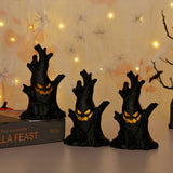 Halloween Pumpkin and Ghost Tree Stump Light - Plastic