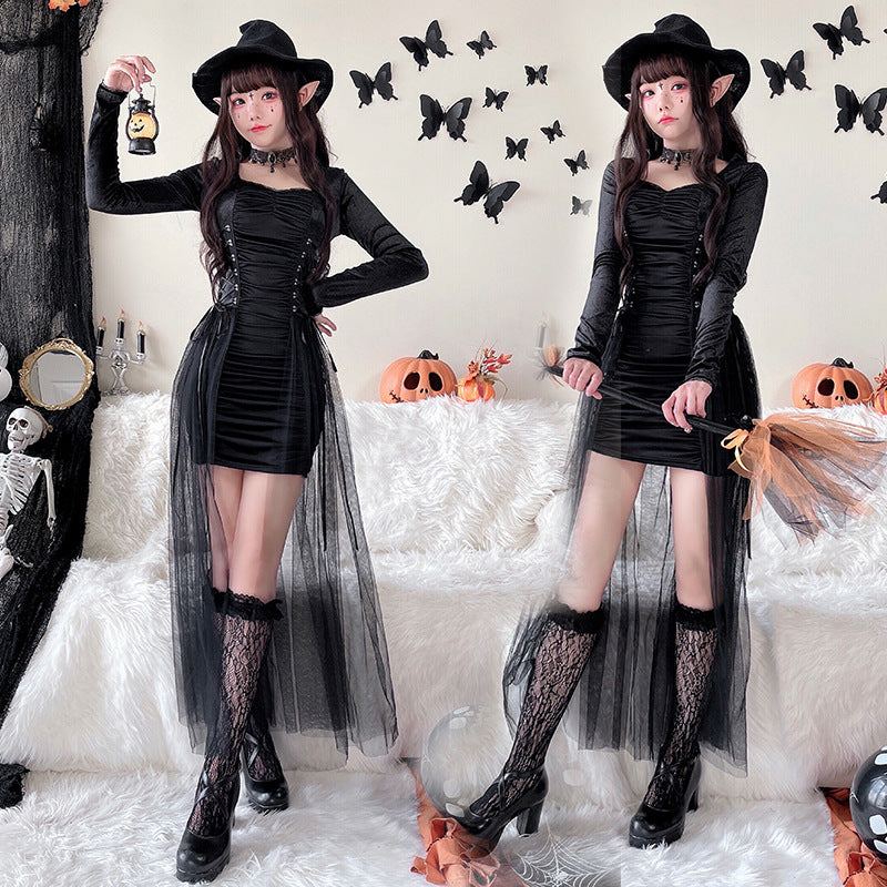 Halloween Gothic Witch Costume Robe