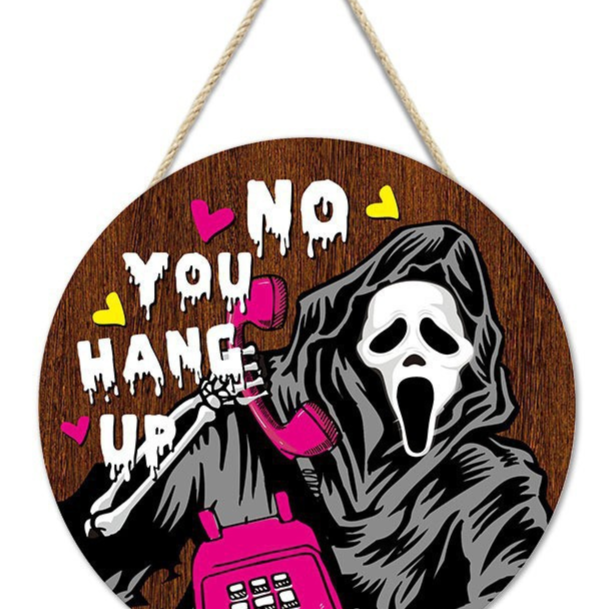 Halloween Printed Boxwood Door Sign